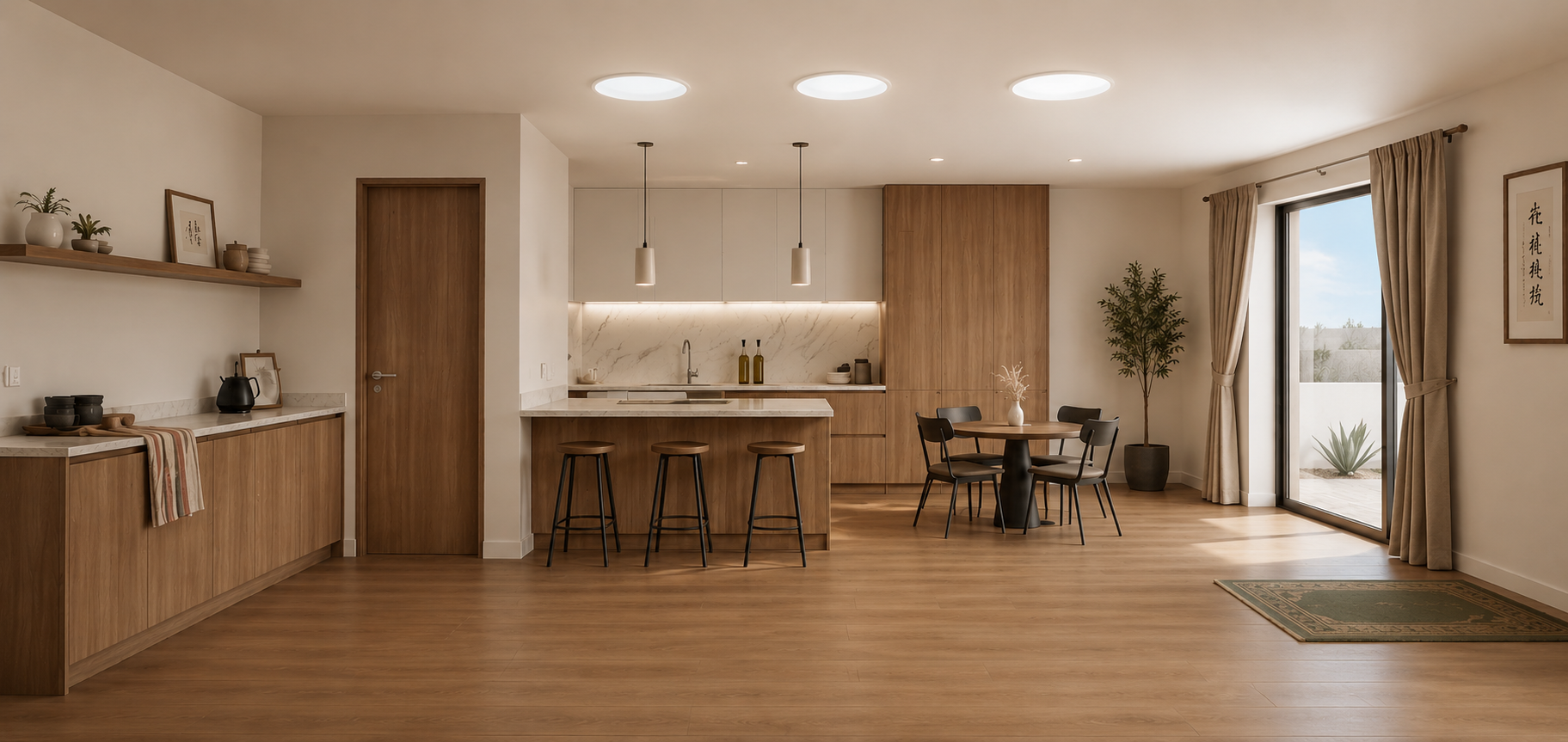 Bright interior illuminated by Solatube skylights