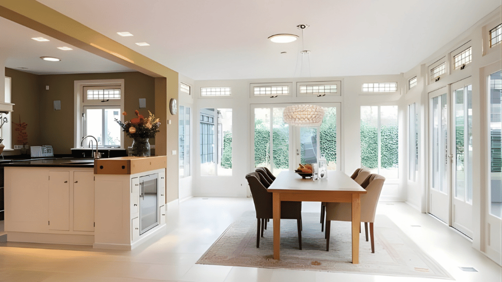 Dining room illuminated by Solatube