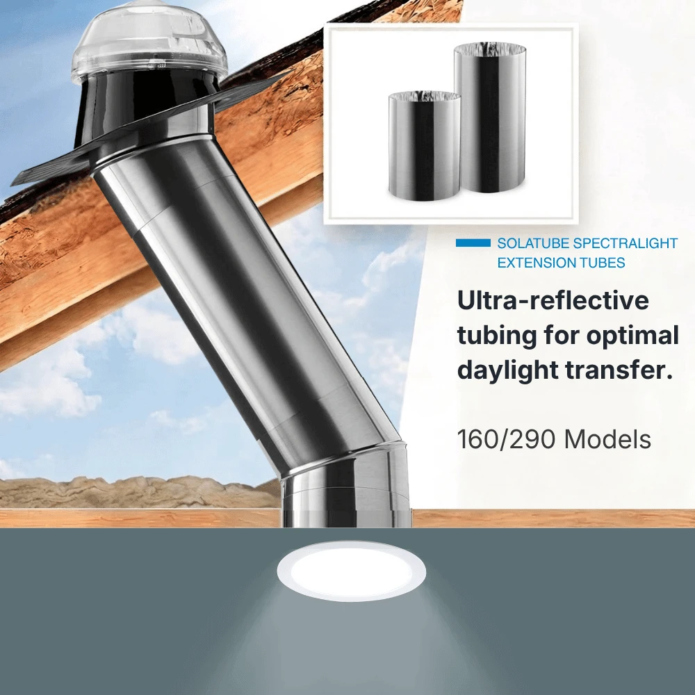 Solatube reflective extension tube for longer installations