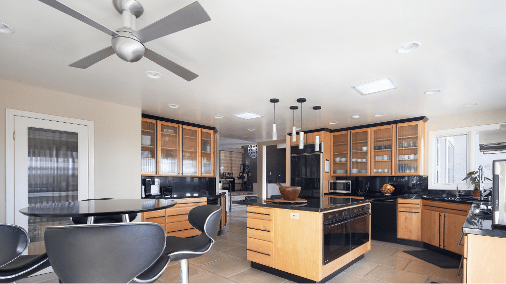 Kitchen illuminated by natural light