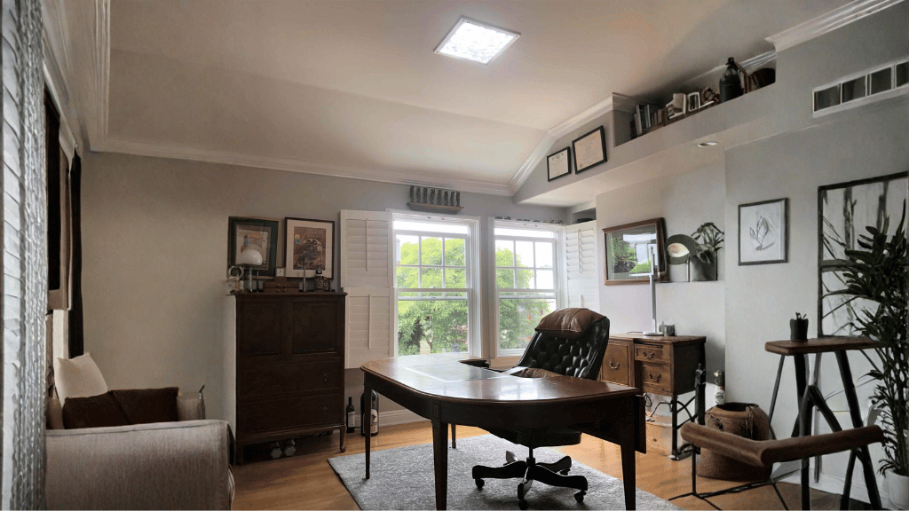 Home office with natural light