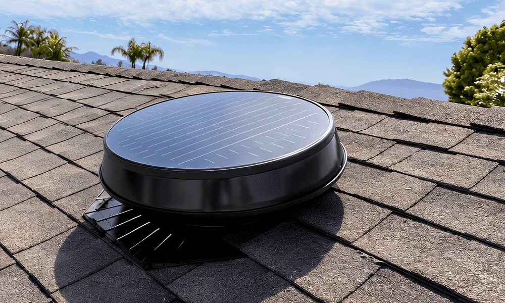 Solatube solar ventilation fan installed on a roof
