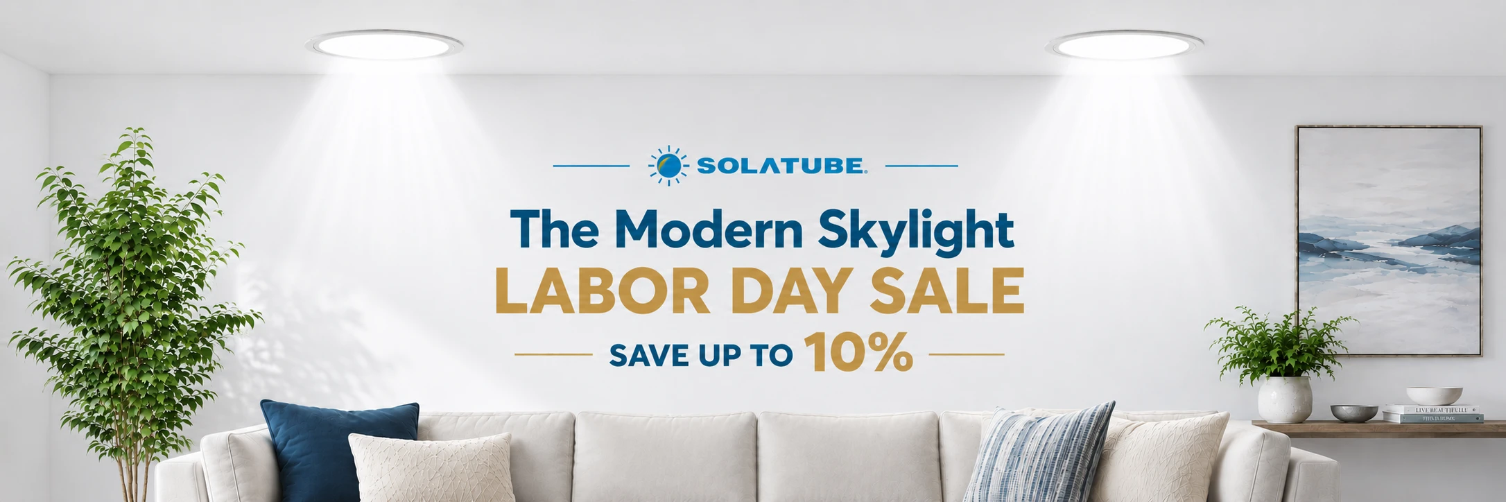 Bright interior illuminated by Solatube skylights