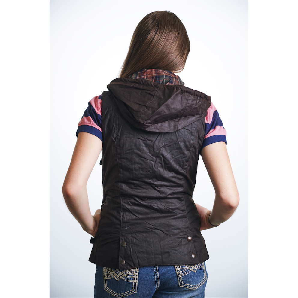 Bulldust Womens StArnaud Oilskin Vest Bendigo Country Clothing