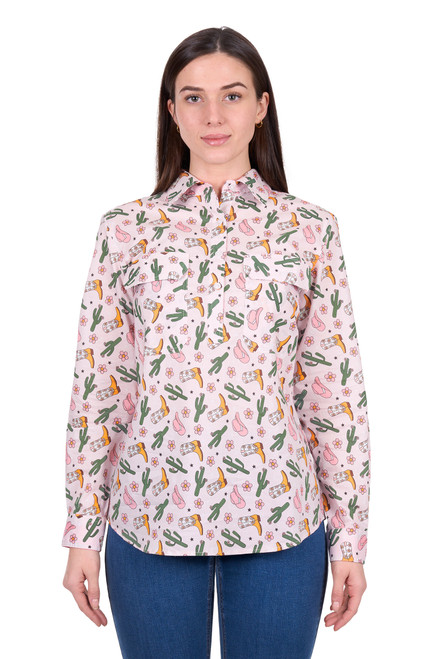 Hard Slog Womens Pattern Long Sleeve Shirt