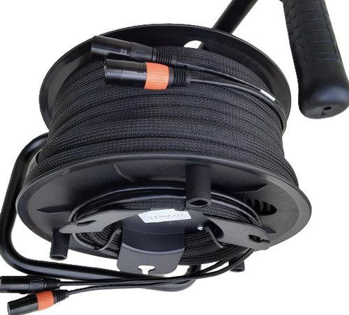 2 Channel CAT-5 Snake Tactical Shielded on Reel with Ethercon Digital Audio