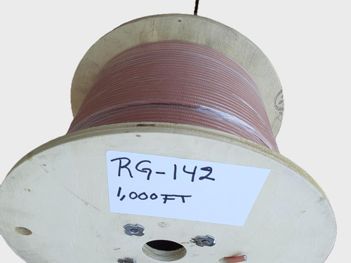 1,000 FT Spool of RG-142 Double Shielded Coaxial Cable Solid Center
