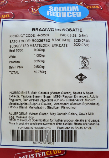 Crown National Sosatie Braaiwors