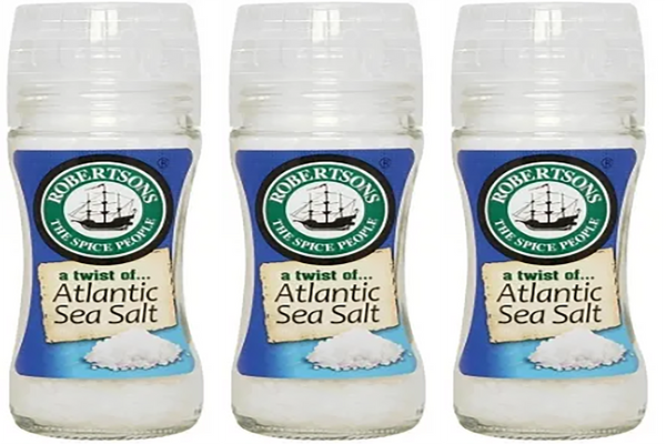 Robertsons GRINDER Atlantic SEA SALT 100m  x 3 Units