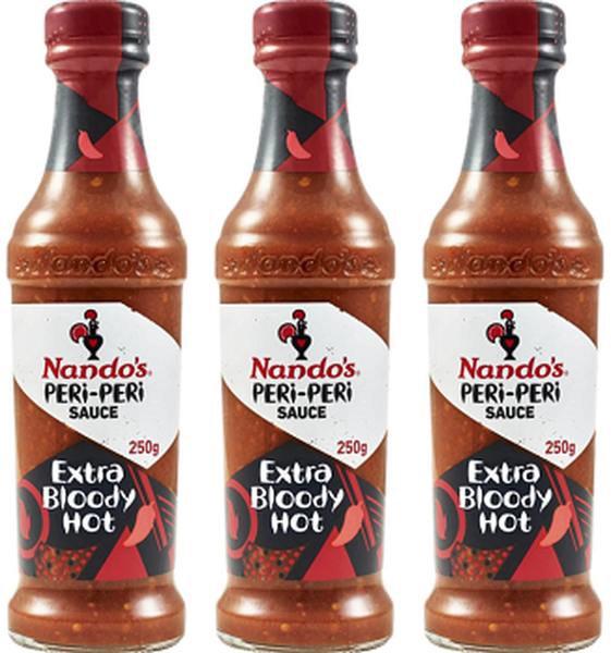 Nando's PERi-PERi Sauce Extra Bloody Hot 250g - 3 Bottle Pack