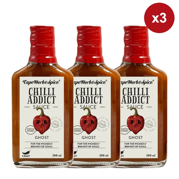Cape Herb Chilli Addict Sauce Ghost 200ml x 3 Units
