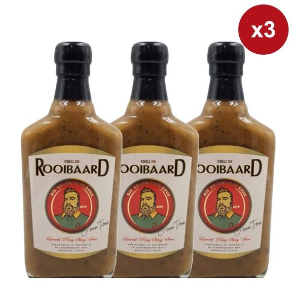 Rooibaard Groen Trui Green Chilli Sauce 250ml x 3 Units