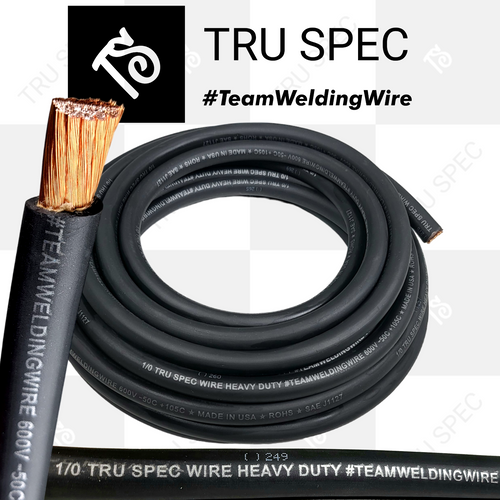 1/0 AWG Tru Spec #TeamWeldingWire Copper Wire Black - By The Foot