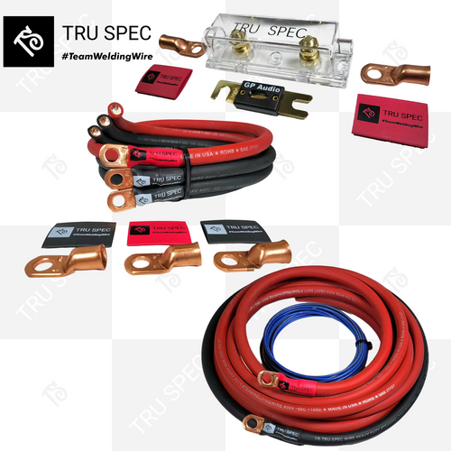 1/0 AWG Tru Spec OFC Pure Copper Big 3 Upgrade + Amp Kit