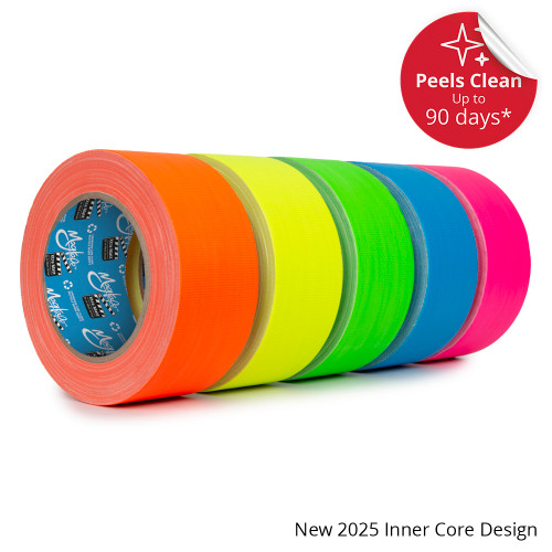 MagTape Xtra Matt Gaffer Tape Fluorescent Orange, Yellow, Green, Blue and Pink in 25m rolls MagTape Xtra Matt Gaffer Tape Fluorescent Orange, Yellow, Green, Blue and Pink in 25m rolls