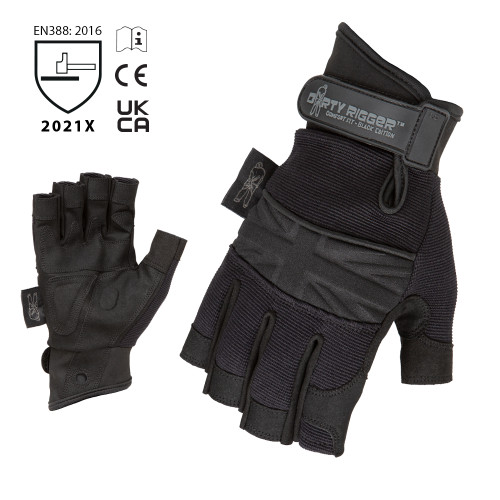 Comfort Fit™ Black Edition Rigger Glove – Fingerless