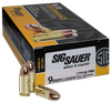 Sig Sauer Elite Performance Ball 9MM, 115gr, FMJ - 50 Rounds [MPN: E9MMB150]