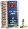CCI Competition Pistol .22 LR, 40gr, LRN - 50 Rounds