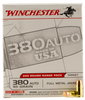 Winchester .380 ACP, 95gr, FMJ - 200 Rounds [MPN: USA380W]