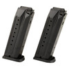 Ruger SR9/SR9C/9E Magazine 9mm Luger 17 Rounds Steel Body Polymer Base Plate Black Finish 2 Pack 90449