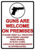 Rivers Edge Sign 12"x17" - "guns Are Welcome"