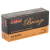 PMC Bronze .25 ACP, 50gr, FMJ - 50 Rounds