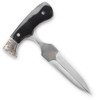 Cobratec Black Push Dagger 3" - Folder W/ Leather Sheath