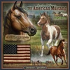 American Expedition Square Tin Art Sign - Mustang