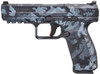 CANIK, TP9SF, 9MM, 4.46" BARREL, 18 ROUNDS, WOODLAND BLUE CAMO, FIXED SIGHTS, NICKEL TRIGGER COMPONENTS, STRIKER FIRE