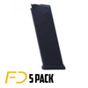 Red White & Blue Mag Glock 19 9MM, 15 rnd, Black, Steel Lined - 5 Pack