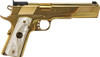 Iver Johnson Eagle Xl .45 Acp 6" 8rd 24k Gold White Pearl