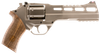 Chiappa Firearms, Rhino 60DS, 357 Magnum/38 Special, 6" Barrel, 6Rd, Alloy Frame, Walnut Grips, Nickel Finish, Revolver, Double/Single Action