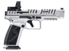 CANIK, SFX Rival-S, Striker Fire, Semi-automatic, Steel Frame Pistol, Full Size, 9MM, 5" Barrel, Chrome Finish, MeCanik MO2 Red Dot Sight