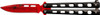 Bear & Son Butterfly Knife - 3.58" Widow Series Red/blk Spr