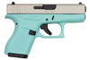 GLOCK G42 Gen 3 .380 ACP, 3.25in. Barrel, 6rd, US - Robins Egg Blue, Satin Alum Slide [MPN: UI4250201RESA]