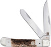 Cobratec Trapper Two Blade  G10 Stag/ss Slip Joint