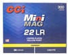 CCI MiniMag .22 LR, 36gr, JHP - 300 Rounds