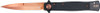 "Cobratec Stiletto 4"" Rose Gold  Blade Black G10 Button Lock"
