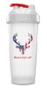 Bucked Up Shaker 28oz White &  Usa Flag Logo Bpa Free