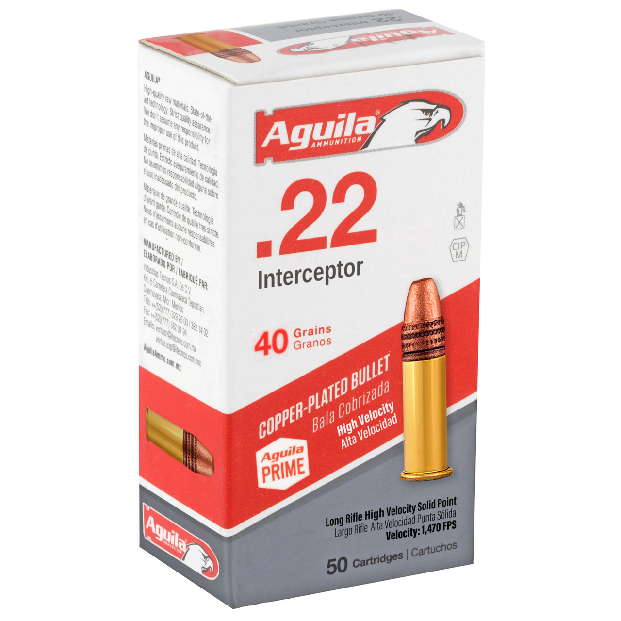 Aguila Interceptor .22 LR, 40gr, CPRN - 50 Rounds [MPN: 1B220320 ...