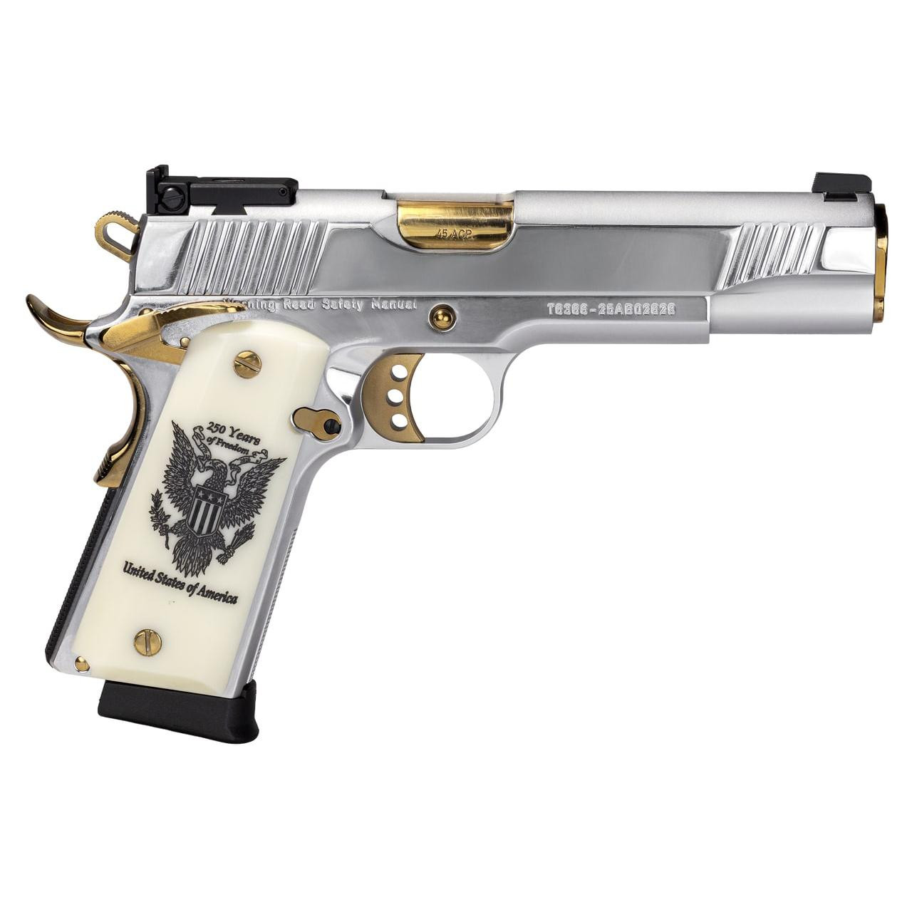 Girsan, MC1911S 250th Anniversary .45 ACP, 8 rnd - Chrome/Gold