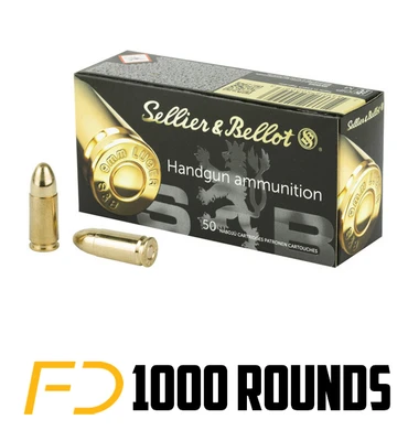 Sellier & Bellot 9MM, 124gr, FMJ - 1000 Rounds - Free Shipping