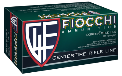 Fiocchi Extrema .223 REM, 55gr, V-Max - 50 Rounds [MPN: 223HVC50]