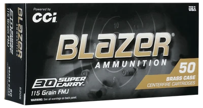 Blazer Ammunition .30 SUPER CARRY, 115gr, FMJFN - 50 Rounds [MPN: 5205]