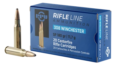 PPU Standard Rifle .308 WIN/7.62 NATO, 180gr, SP - 20 Rounds [MPN: PP3083]