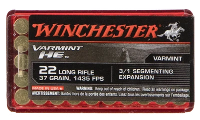 Winchester Varmint HE .22 LR, 37gr, Segmented HP - 50 Rounds [MPN: S22LRFSP]