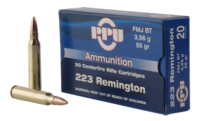 PPU .223 REM, 55gr, FMJBT - 20 Rounds [MPN: PP223F1]