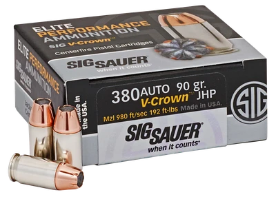Sig Sauer Elite Performance .380 ACP, 90gr, JHP - 50 Rounds [MPN: E380A150]