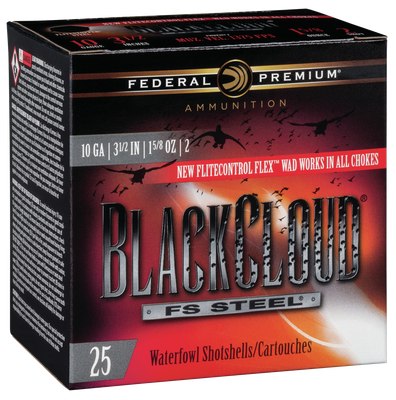 Federal Premium Black Cloud 10 GA, 3-1/2in. 3-1/2oz. #2 Shot - 25 Rounds [MPN: PWBX1072]