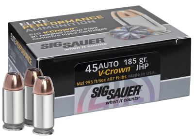 Sig Sauer Elite Performance .45 ACP, 185gr, JHP - 20 Rounds [MPN: E45AP020]